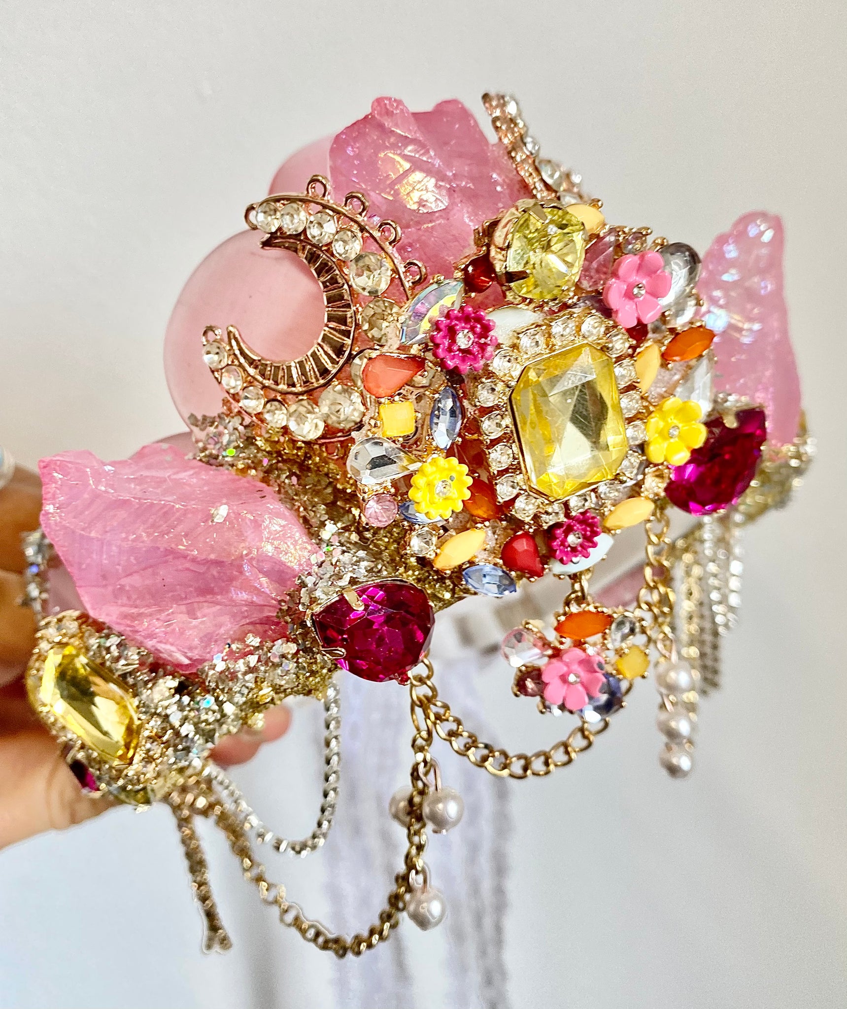 Pink aura secret garden mermaid crown