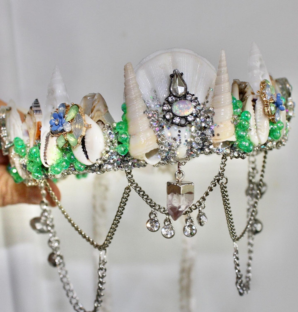 Fantasy aqua mermaid crown