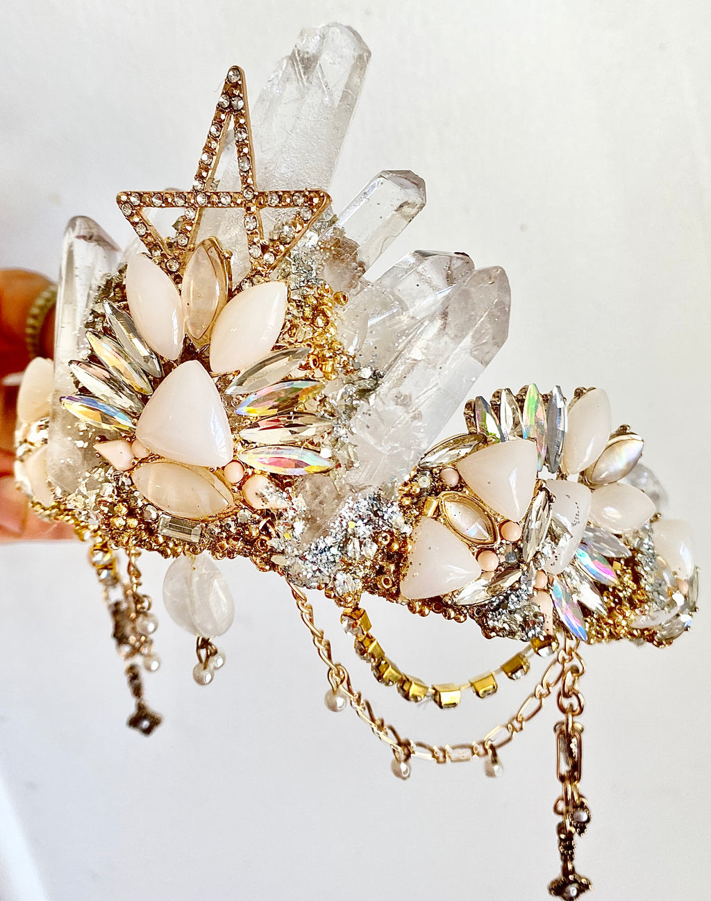 Apricot star crystal crown