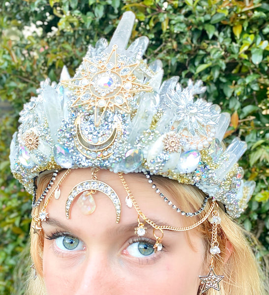 White light crystal queen crown — Summers Dreaming Mermaid  display picture 2