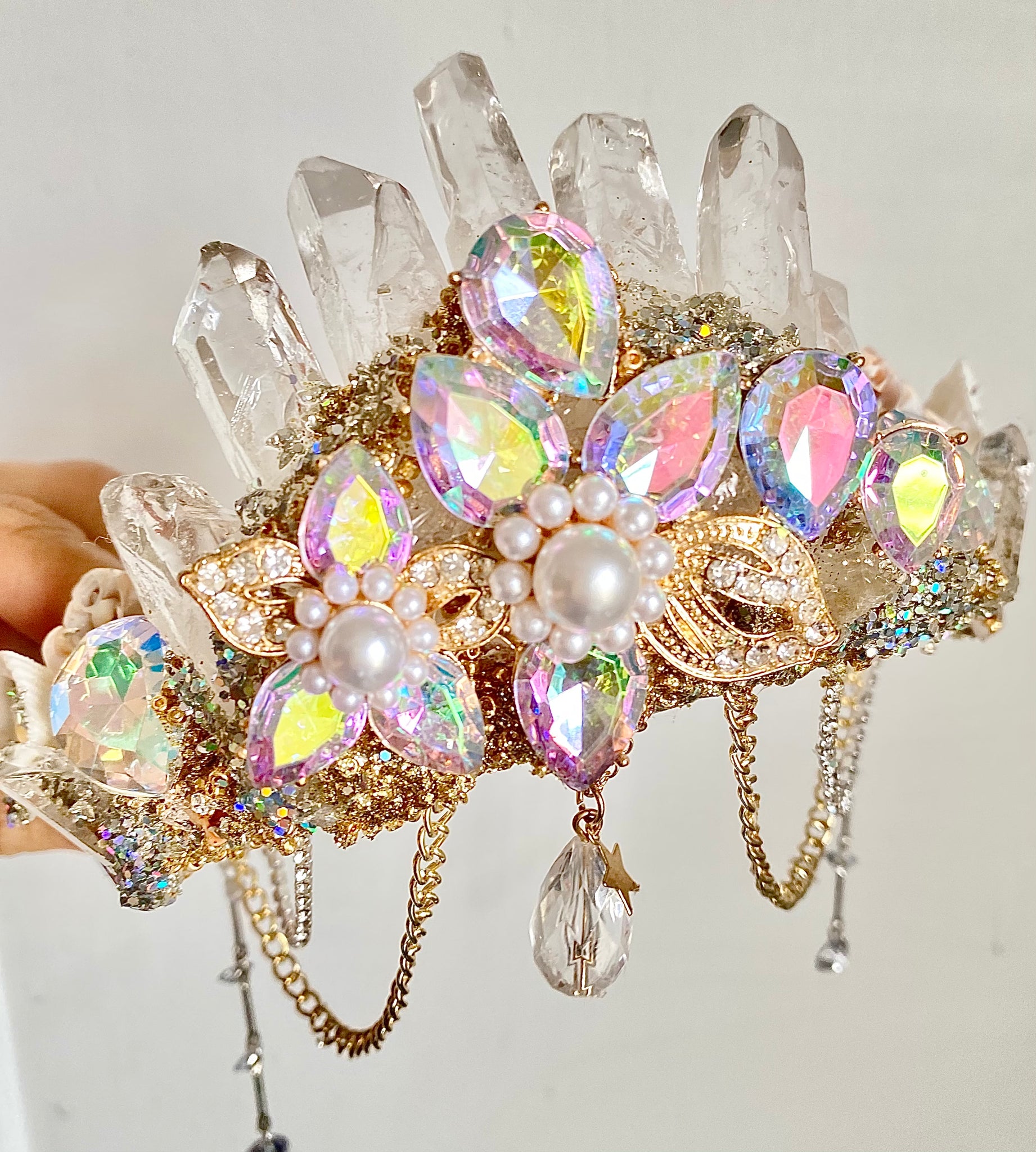 Rainbows and crystals mermaid crown