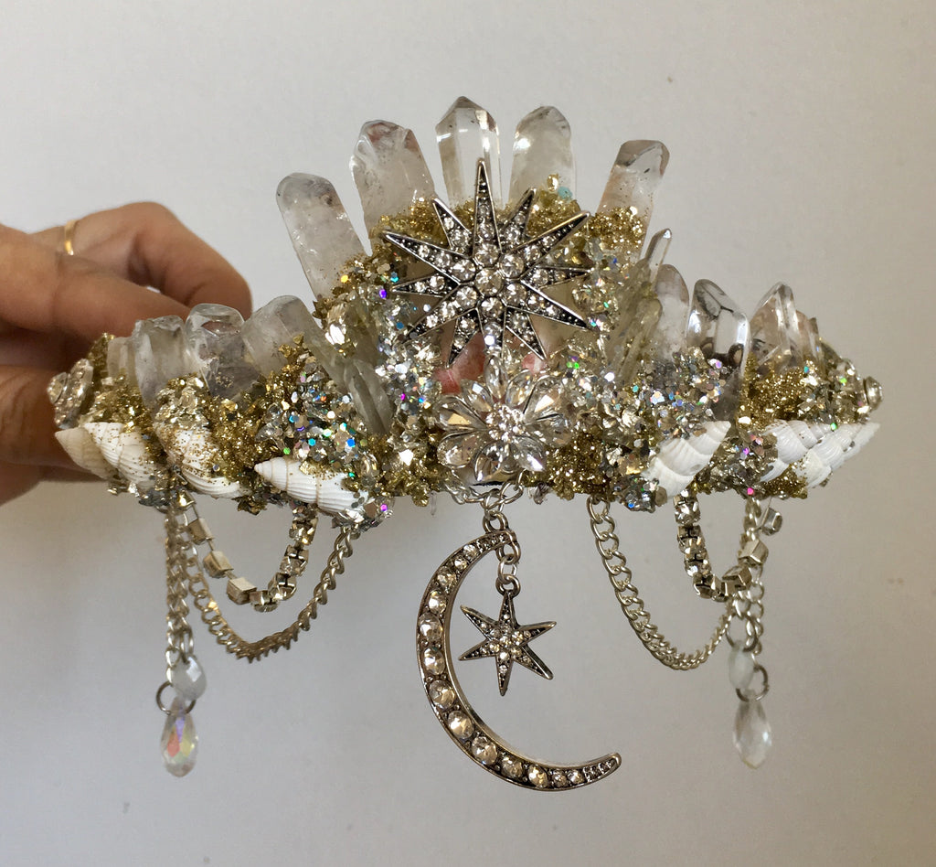 Crystal & shell mermaid crown