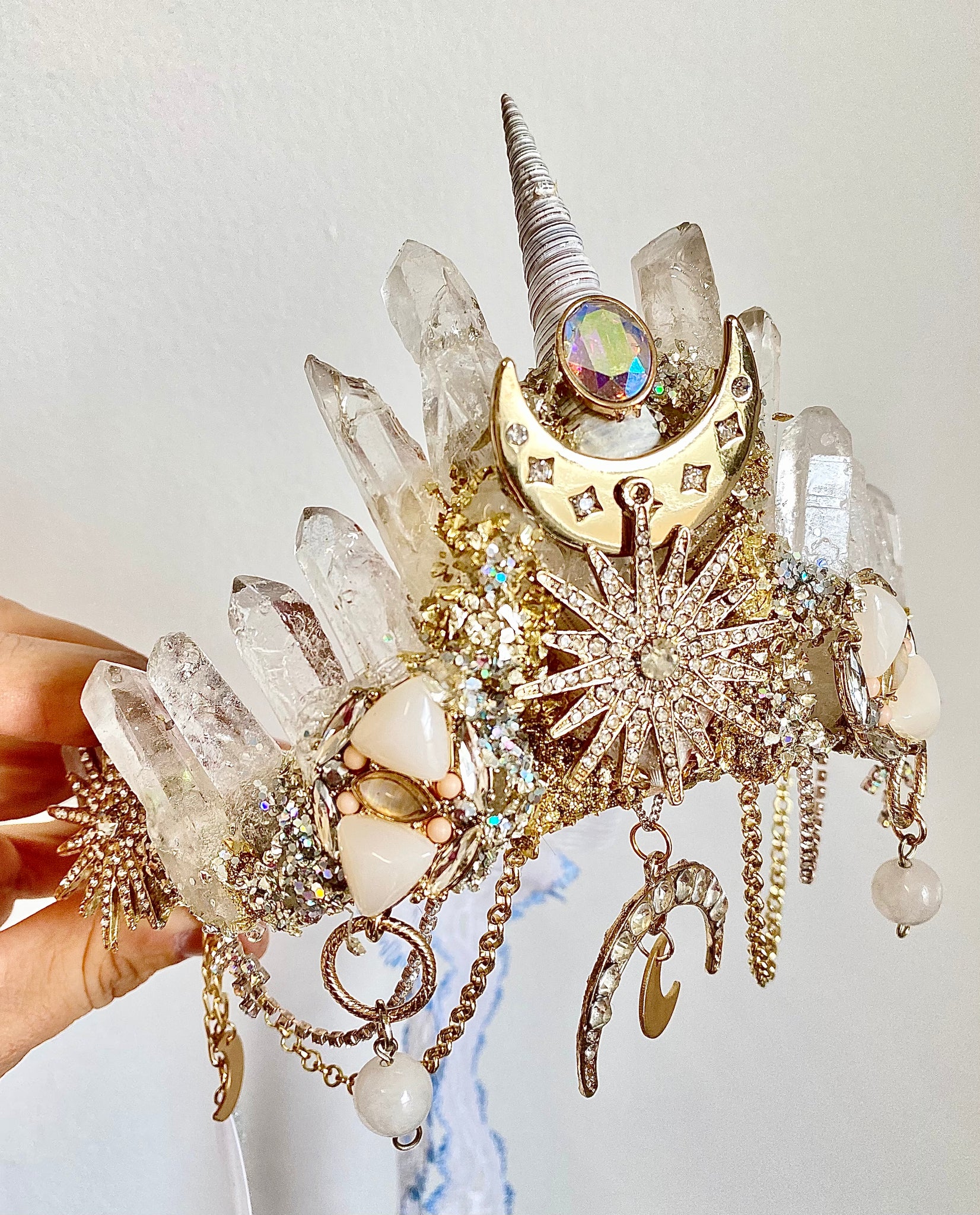 Star moon crystal shell classic tone mermaid crown