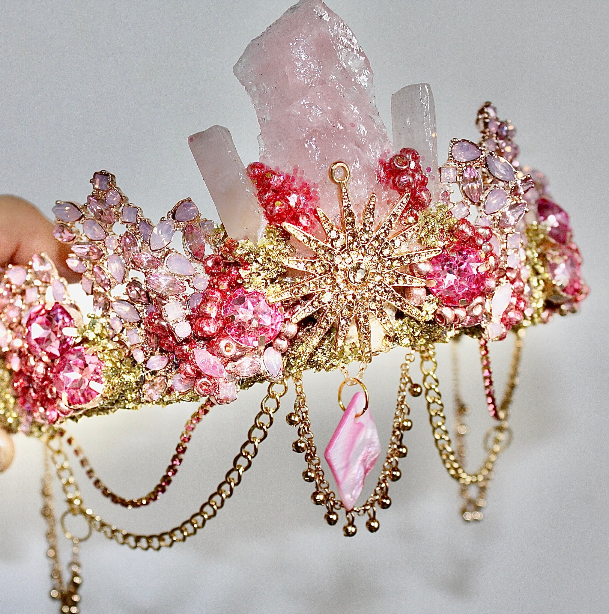 Pink princess mermaid crown