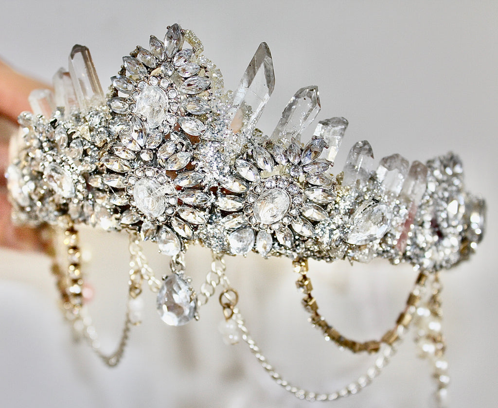 Silver crystal & jewel mermaid crown