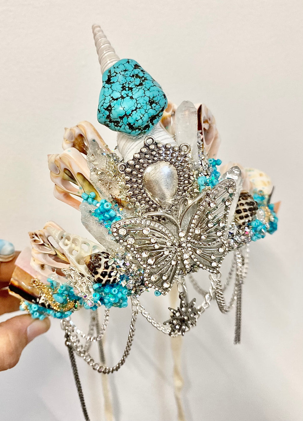 Butterfly blue mermaid crown