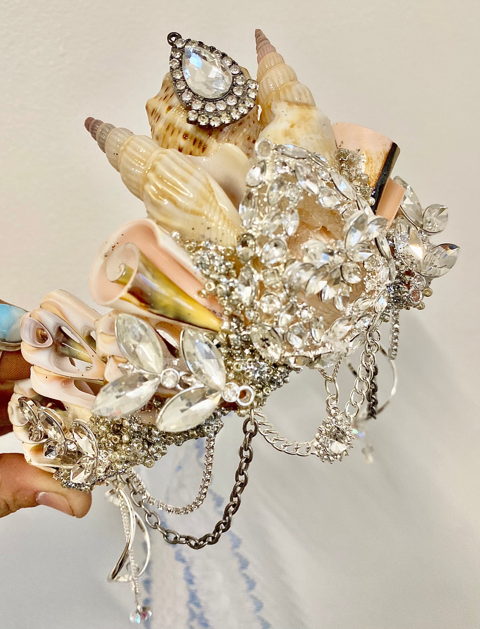 Silver sparkle mermaid crown