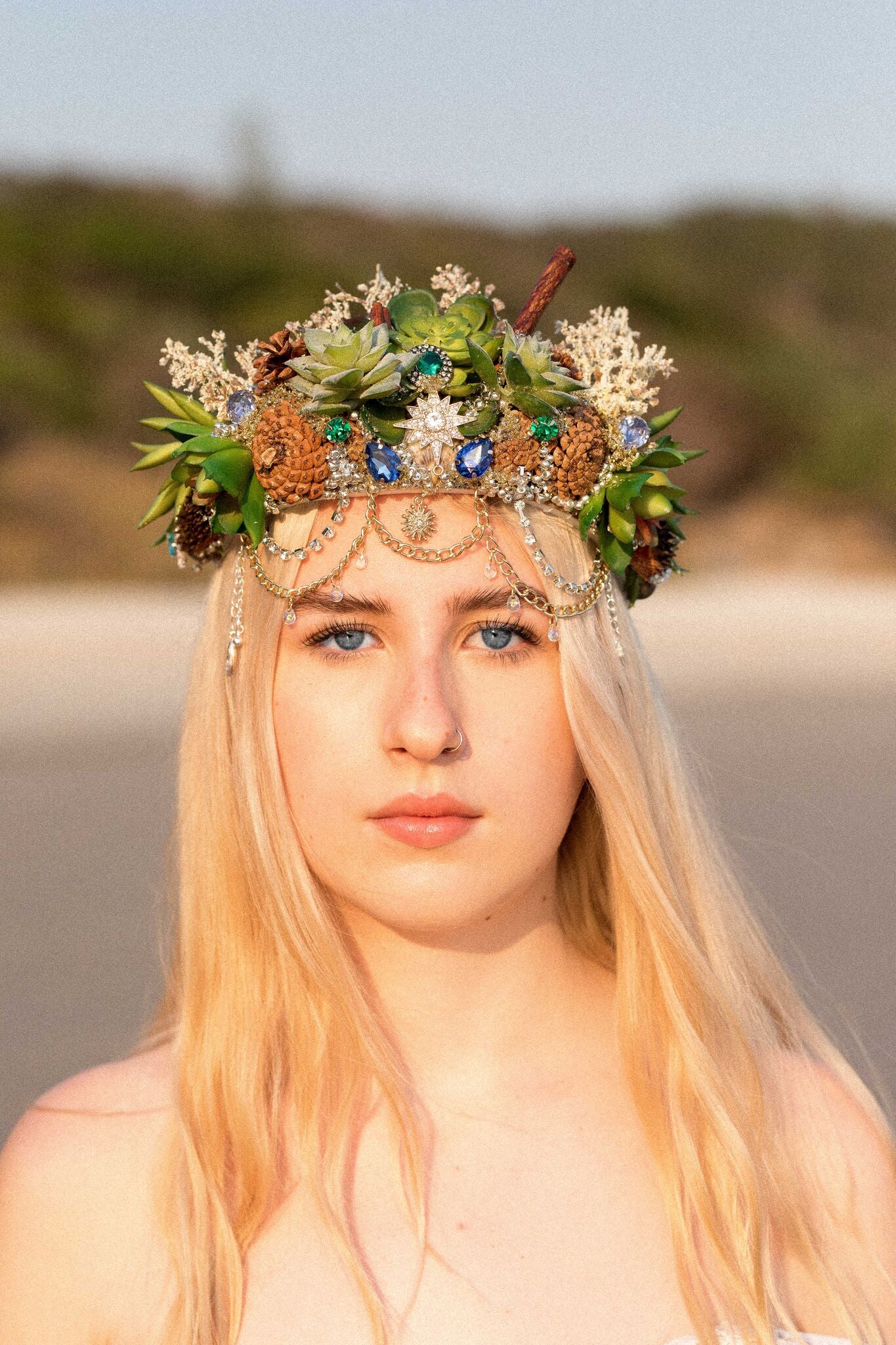 succulent headpiece Succulent Goddess Crown — Summers Dreaming Mermaid Crowns